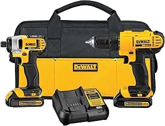 20V MAX Cordless Drill and Impact Driver, Power Tool Combo Kit , Includes 2 Batteries, Charger and Bag (DCK240C2)