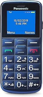 Panasonic KX-TU110 Essentials Mobile Phone for Elderly, Priority Call, Big Button Phone, Bluetooth, Flashlight, Camera, Blue