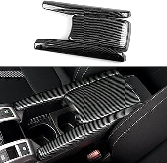 BRMYL Armrest Storage Box Cover Decals for Honda Civic 2016 2017 2018 2019 2020 2021 10th Gen Accessories ABS Carbon Fiber Stickers