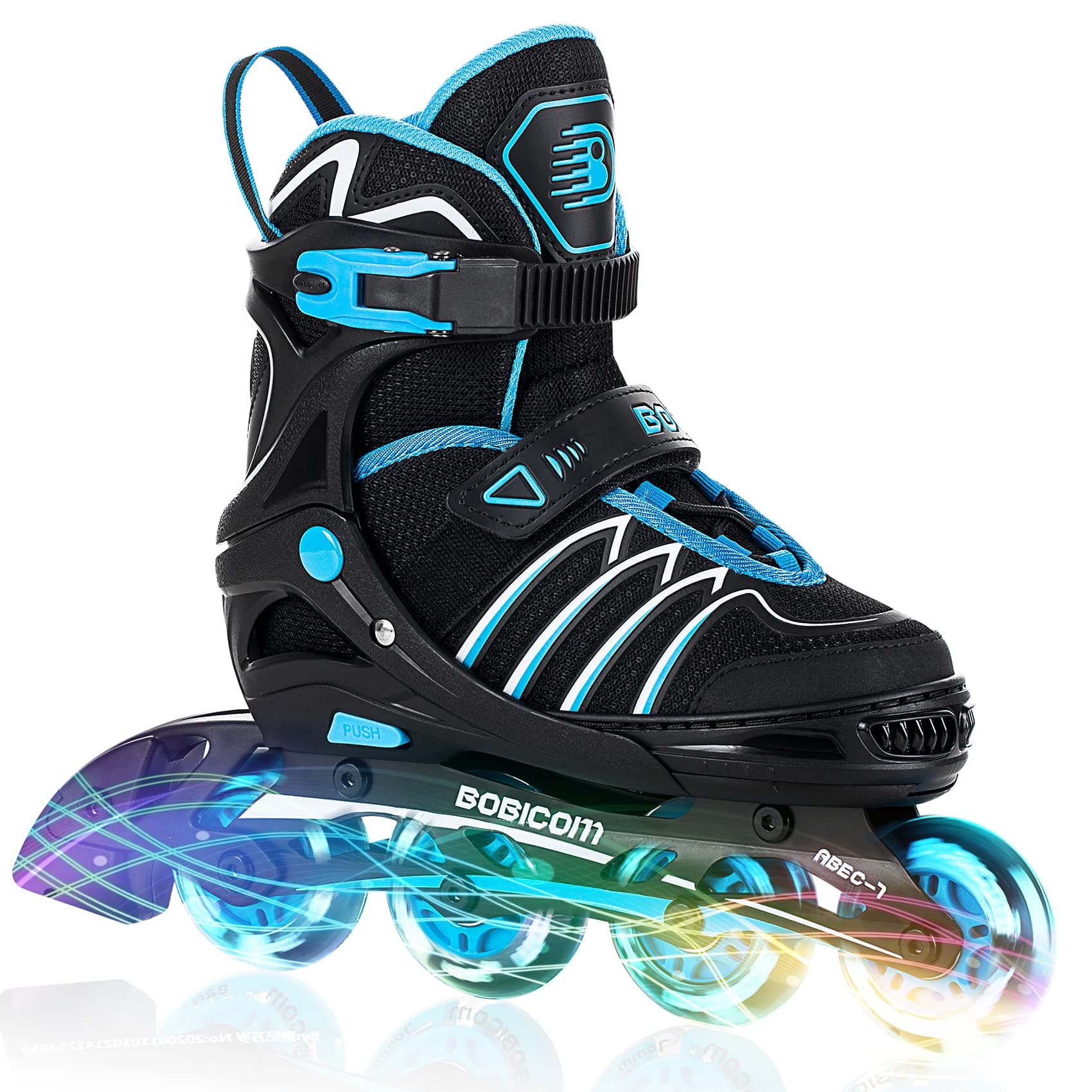 Adjustable Inline Skates with Full Light Up Wheels,Outdoor Illuminating Roller Skates for Kids and Adults, Girls and Boys, Men and Women