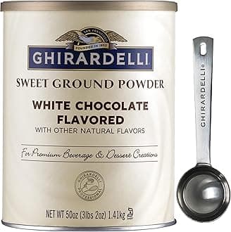 Ghirardelli - Sweet Ground White Chocolate Gourmet Flavored Powder 3.12 lb with Ghirardelli Stamped Barista Spoon