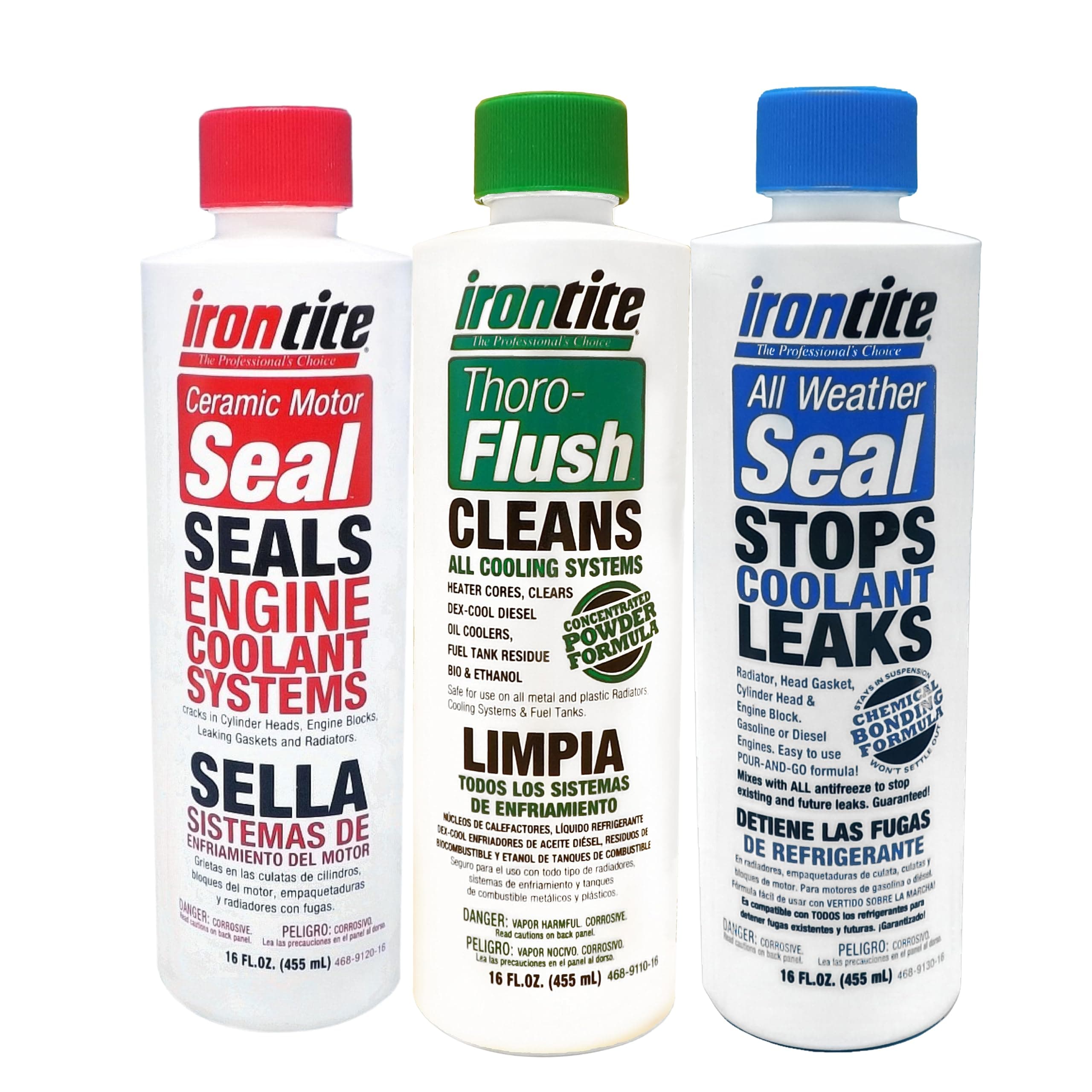 3-Pack Cooling System Additives - Thoro-Flush, All Weather Seal, Ceramic Motor Seal - Premium Leak Sealants, Rust & Scale Removers, Preventative Maintenance for Radiators, Head Gaskets & More