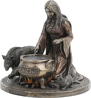 Veronese Design 6 1/4 Inch Ceridwen and The Cauldron Celtic Goddess of Knowledge Cold Cast Resin Bronze Finish Statue Altar Decor Figurine