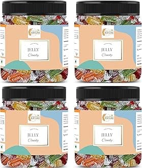 Organic Nature Jelly Candy Chocolate Fruits Flavour Mix Flavours Jar Pack (1200 Grams (Pack of 4 of 300 Grams))
