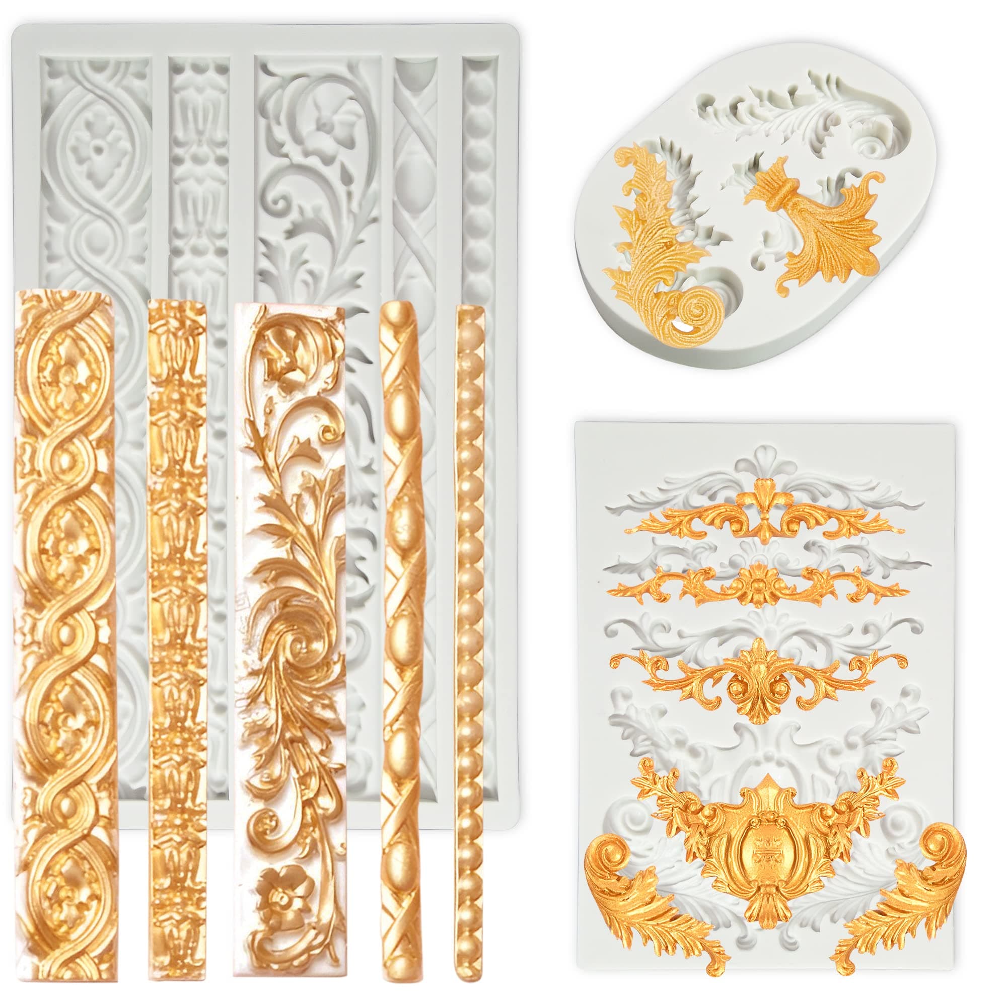3 Packs Baroque Silicone Mold