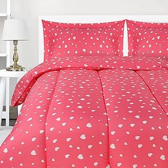 Utopia Bedding All Season Heart Comforter Set with 2 Pillow Cases, 3 Piece Soft Brushed Microfiber Kids Bedding Set for Boys/Girls, Machine Washable (Twin)