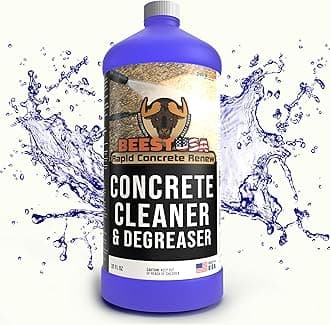 BEEST Concrete Cleaner - 32 Oz (Makes 12 Gallons) Pressure Washer Soap, Degreaser Cleaner Heavy Duty - Dirt & Stain Remover for Concrete, Cement, Driveway, Garage Floor, Patio, Deck, Safe on Grass