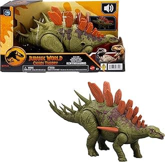 Mattel Jurassic World Dinosaur Toys with Roar Sound & Attack Action, Wild Roar Posable Figure, Physical & Connected Digital Play