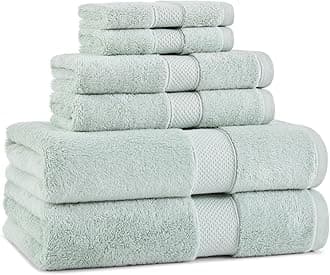 Aston & Arden Egyptian Bath Towel Set - Oversized Ultra Soft Thick & Absorbent, 100% Ringspun Egyptian Cotton Bathroom Towel for Spa, Hotel, 600 GSM, Green