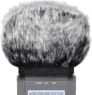 SUNMON Microphone Windscreen Muff for Zoom H4N Pro Portable Digital Recorders - Outdoor Mic Windshield Wind Cover Pop Filter