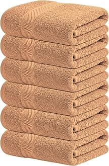 Infinitee Xclusives Premium Sand Hand Towels - Pack of 6, 40cm x 70cm Bathroom Hand Towel Set, Hotel & Spa Quality Hand Terry Towels for Bathroom, Highly Absorbent and Super Soft Bathroom Towels