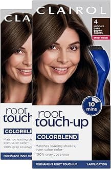 Root Touch-Up by Nice'n Easy Permanent Hair Dye, 4 Dark Brown Hair Color, Pack of 2
