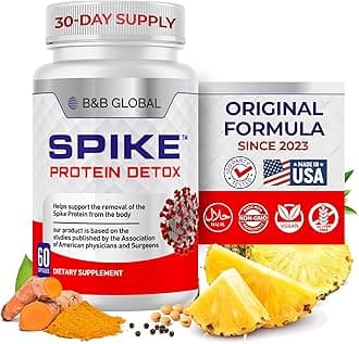 Spike Protein Detox Supplement - 3-in-1 Ultimate Nattokinase 4000 FU, Bromelain 500mg, Curcumin 1000mg - Unflavored Spike Detox Cleanse - Wellness Formula for Immune & Spike Support - 60 Capsules