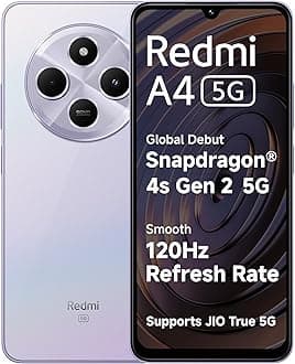 Redmi A4 5G (Sparkle Purple, 6GB RAM, 128GB Storage) | Global Debut SD 4s Gen 2 | Segment Largest 6.88in 120Hz | 50MP Dual Camera | 18W Fast Charging | Indian Version