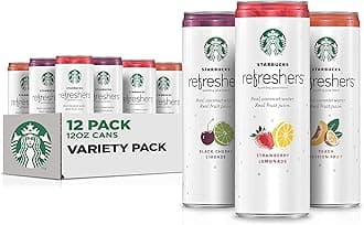 Refreshers, 3 Flavor Variety Pack (Peach,Cherry, Stw Lmd), 12 Ounce Sleek Cans (Pack of 12)