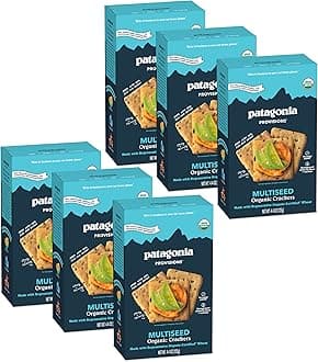 Patagonia Provisions Organic Multiseed Crackers (6 Pack) – 3g Plant Protein Per Serving – Made with Wheat Flour & Sea Salt – Non-GMO, No Added Sugar - Crispy & Crunchy