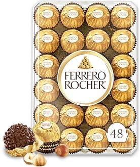Fine Hazelnut Milk Chocolate Gift Box, 48 Count, Ideal Hostess Gift, 600g