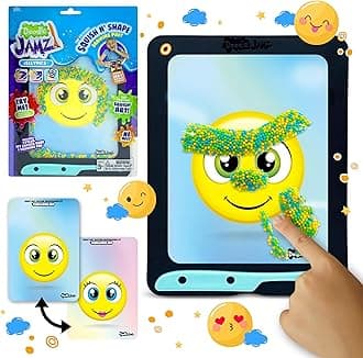 SKY CASTLE Doodlejamz Jellypics Â— Squishy Drawing Pads Filled With Non-Toxic Sensory Beads&Gel Â– No-Mess Fidget Art Â– Asmr Â– Re-Usable To Make Endless Artistic Creations (Green,Orange,Blue Beads)