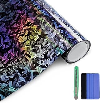 Arespark Gloss Forged Carbon Fiber Vinyl Wrap, Car Vinyl Wrap Decal Sticker Film Sheet with Air Release, Contain Installation Tool for Car Auto Morotcycle (1ft x3.5ft, Laser)