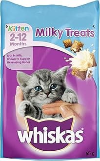 Whiskas 2-12 Month Kitten Milky Treats, 55 g (Pack of 8)