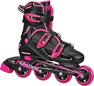 Roller Derby V-Tech 500 Adjustable Performance Inline Skates for Men, Women, Kids, Teens, Large (6-9)