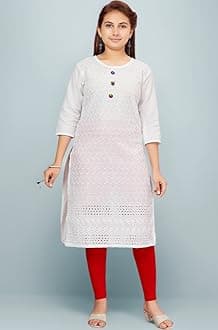 Aarika Girl's Cotton Regular Fit Casual Embroidery Kurti