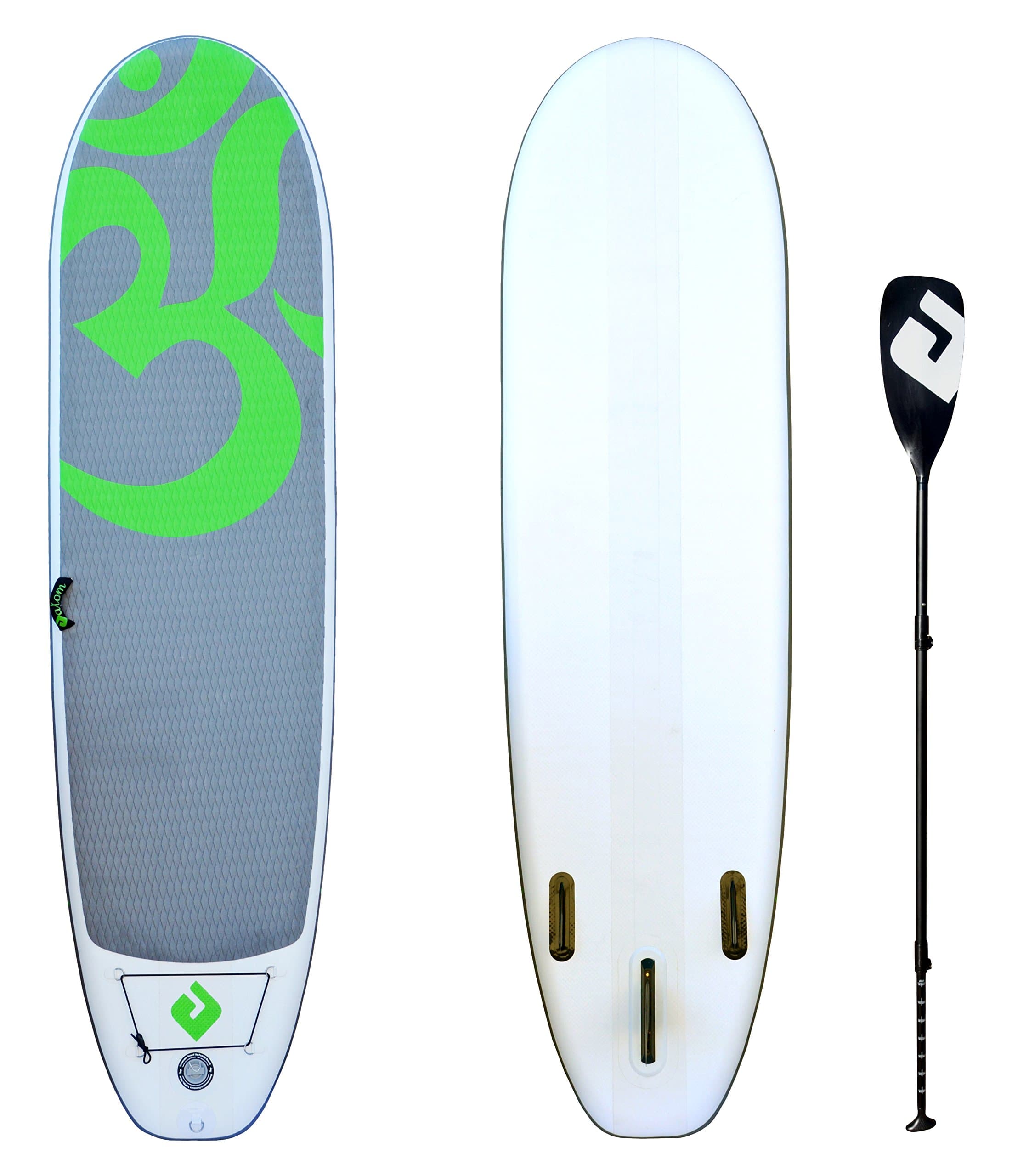 Atom Surf Atom Inflatable Stand Up Paddle Board (SUP) Package - 10' x 33" x 6" - Yoga - Green