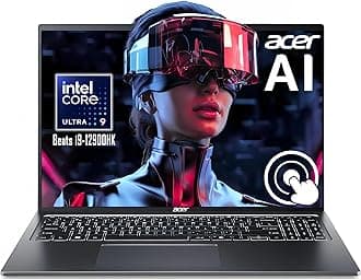 Acer Swift Go 16" Touch AI Ready 16:10 2024 Laptop, Intel EVO Core Ultra 9-185H(Beats i9-12900HK), Intel ARC Graphics, Thunderbolt 4, QHD Webcam, Wi-Fi 7, win11, w/HDMI (32GB RAM | 1TB SSD)