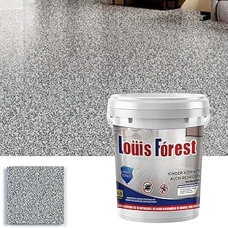 1KG Louis Forest Epoxy Floor Paint, Non-Slip, Waterproof, Odorless Floor Coating with Marble Effect (High-Gloss Finish), Louis Forest Waterproof Paint (Grey A)