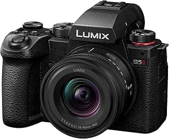 Lumix S5 II, Full Frame Mirrorless Camera Body, with S-R1840E 18-40mm S lens, 4K 60P and 6k 30P Video Recording, Flip Screen, Wi-Fi, L-Mount, Phase Hybrid AF, Active IS, Black