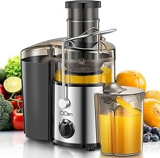 Juicer Machine, 500W Centrifugal Juicer Extractor with 3” Wide Mouth Feed Chute for Fruits & Vegetables, Easy to Clean, Stainless Steel, BPA-Free