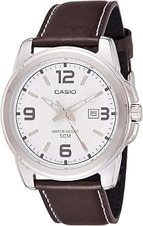 Casio Classic Men's Watch with White Dial and Leather Strap [MTP-1314L-7AVDF]