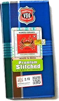 Nandu Men's Cotton Stitched Lungi (Multicolour, Free Size)