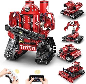 STEM Projects for Kids Ages 8-12, 5-in-1 Remote Control and APP Programmable Robot Toys - 495 Pcs DIY Building Science Educational Kit, Building Block Birthday Gift for Teen Boys Girls
