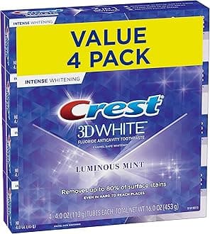 White Intense Whitening Toothpaste, Luminous Mint, Pack of 4