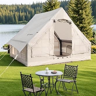 Inflatable Tent for Camping Large Blow Up Tents Glamping 4-8 Person House 4 Season Air with Pump Easy Set up Waterproof Outdoor Oxford