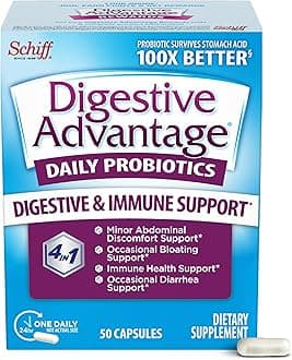 Digestive Advantage Probiotics for Digestive Health, Daily Probiotics for Women & Men, Supports Gut Health, Occasional Bloating & Diarrhea, Minor Abdominal Discomfort, & Immune Support, 50ct Capsules