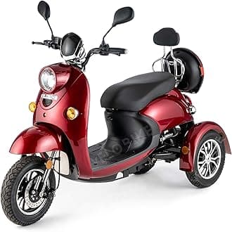 VELECO 3 Wheeled Retro Style Electric Mobility Scooter 650W ZT63 (Red)
