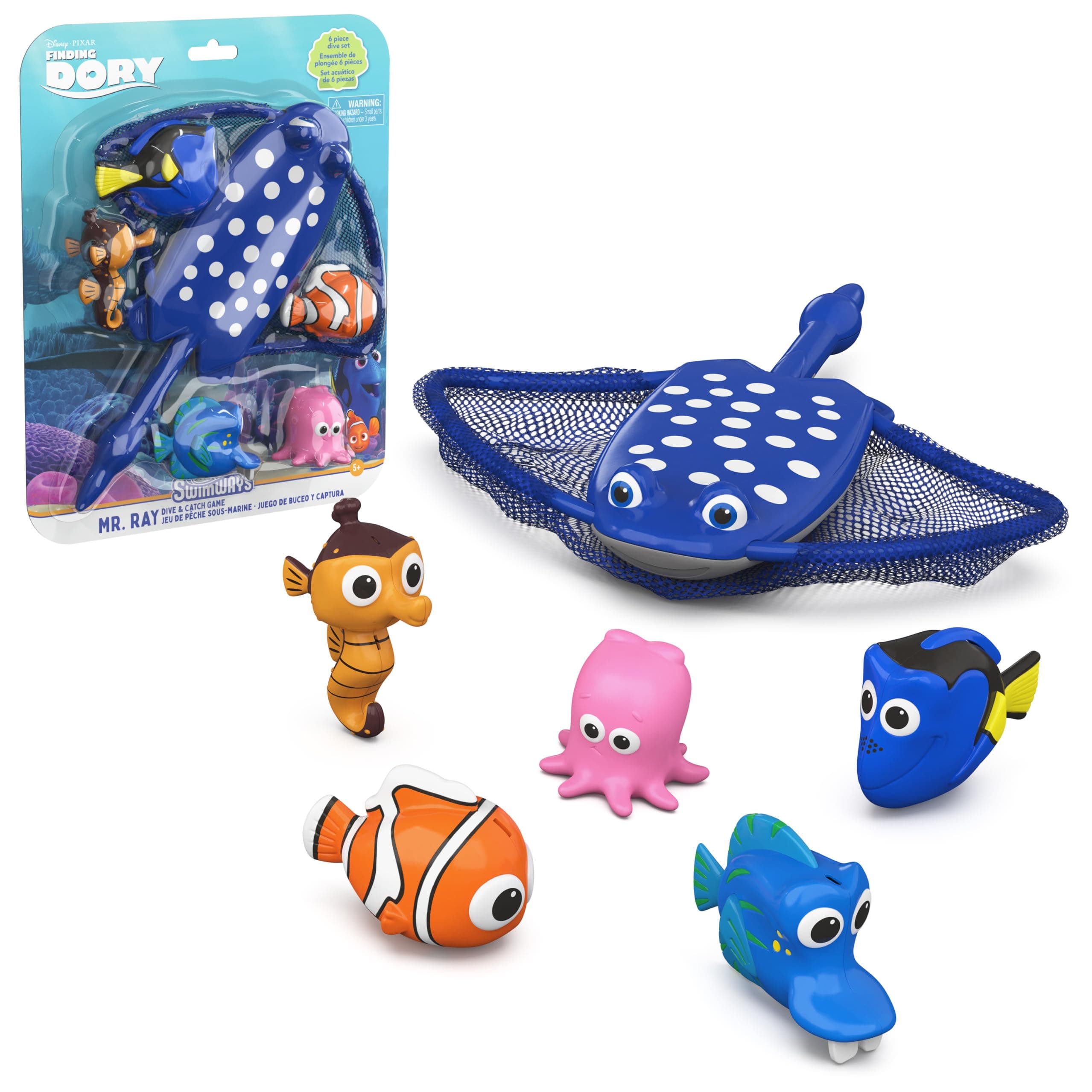 SwimWays Disney’s Finding Dory Mr. Ray’s Dive and Catch Game, Water Toy, Outdoor Toys, Pool Party Favors & Bath Toys for Kids Ages 5 & Up