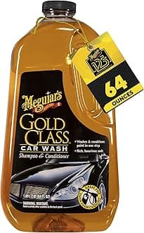 Meguiar's Gold Class Car Wash Shampoo & Conditioner 1.89L Biodegradable Formula, Gold, 1800 ml G7164
