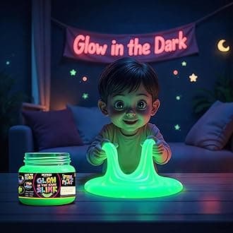 HOTKEI (200gm) Glow in The Dark Slime for Kids DIY Toy Slimy Glowing Slime Gel Jelly Putty Art Toys Birthday Gift Box for Boys Girls 3 to 10 Years