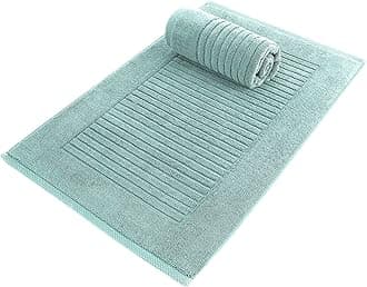 Classic Turkish Towels CTT - 2 Piece Bathroom Rugs Set, 100% Cotton Bath Mats, Non-Slip, Comfy & Highly Absorbent Bathroom Floor Mats, Machine Washable | 20"x32" (Spa Green)