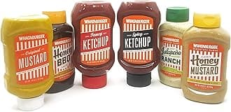 Ultimate Variety Sauce and Condiment Pack - Ketchup, Mustard, BBQ Sauce, Jalapeno Ranch - 6-Pack Deal