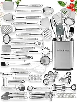 HomeHero Stainless Steel 29 Cooking Nonstick Kitchen Utensils Cookware Set with Spatula Kitchen Tool Set