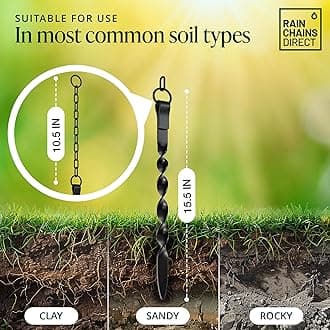 Rain Chains Direct - 15.25 (inches) Hammered Rain Chain Anchoring Basin with Drain to Prevent Standing Water and Soil Erosion