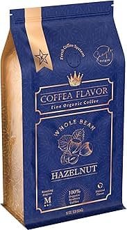 Hazelnut Flavored Whole Bean Coffee – 100% Arabica, Organic, No Artificial Sweeteners, Naturally Flavored, Medium Roast, Single Origin – by Coffea Flavor