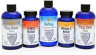 RnA ReSet Total Body Wellness Bundle – Liquid Magnesium, Zinc, Silver, Copper, D3K2 & Whole C, Daily Mineral & Immune Support (5 Formulas)