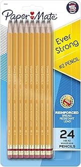Paper Mate EverStrong #2 Pencils Reinforced Break-Resistant Lead When Writing 24-Pack