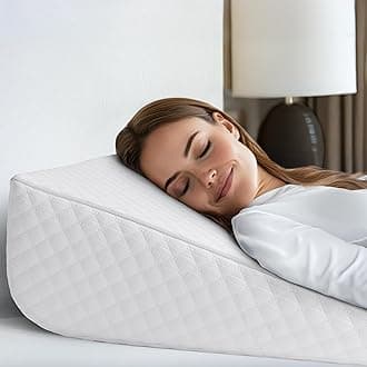 3 Sizes Available - Bed Wedge Pillow | 2 Cover Included | Unique Design for Multi Position Use | Memory Foam Incline Pillow for Sleeping | Reliefs Acid Reflux, Gerd, Heartburn Back,Leg Pain (Small)