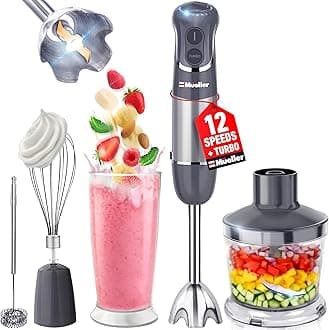 Austria Hand Blender, Smart Stick 800W, 12 Speed and Turbo Mode, 3-in-1, Titanium Steel Blades, Comfygrip Handle.